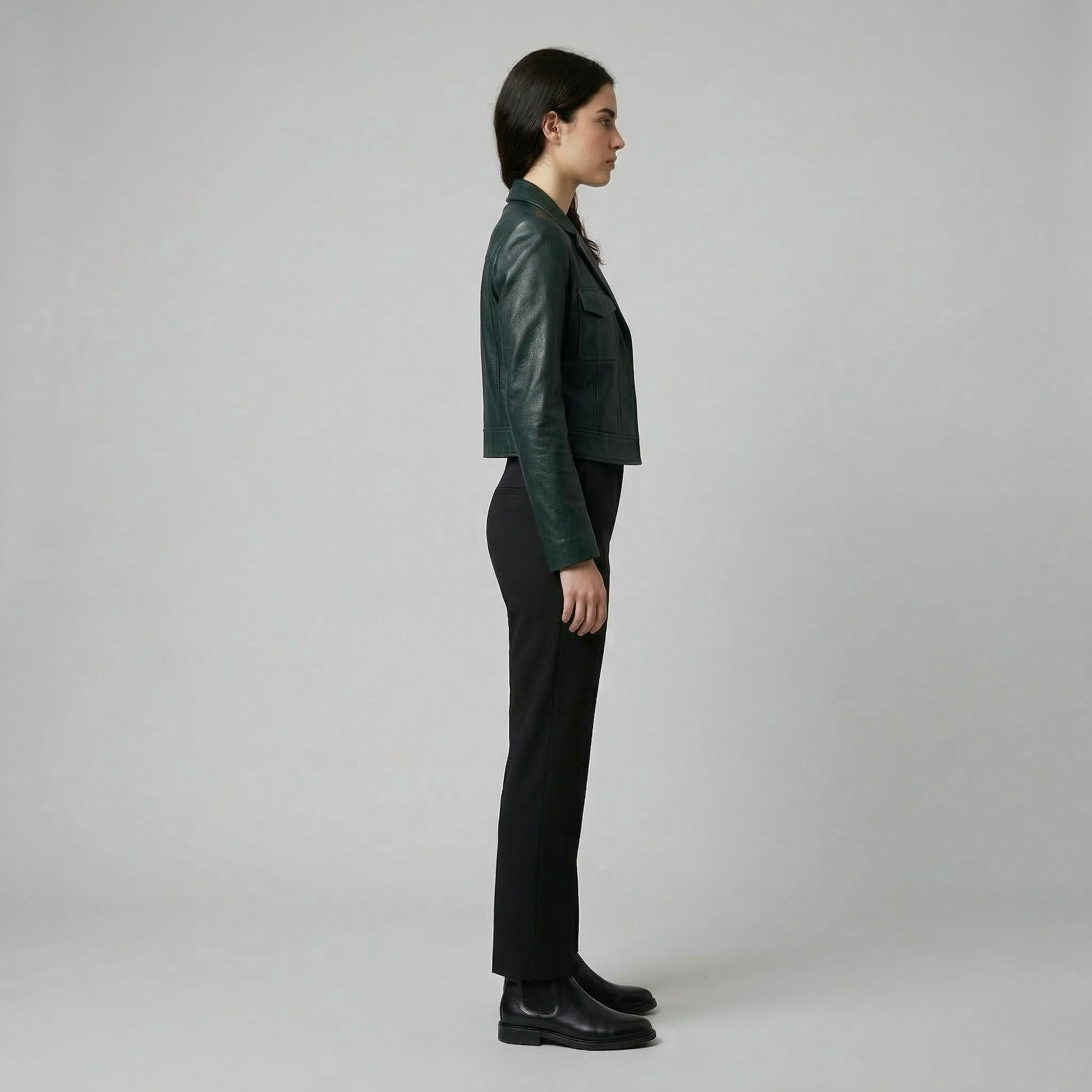 Women's Structured Utility Faux-Leather Jacket