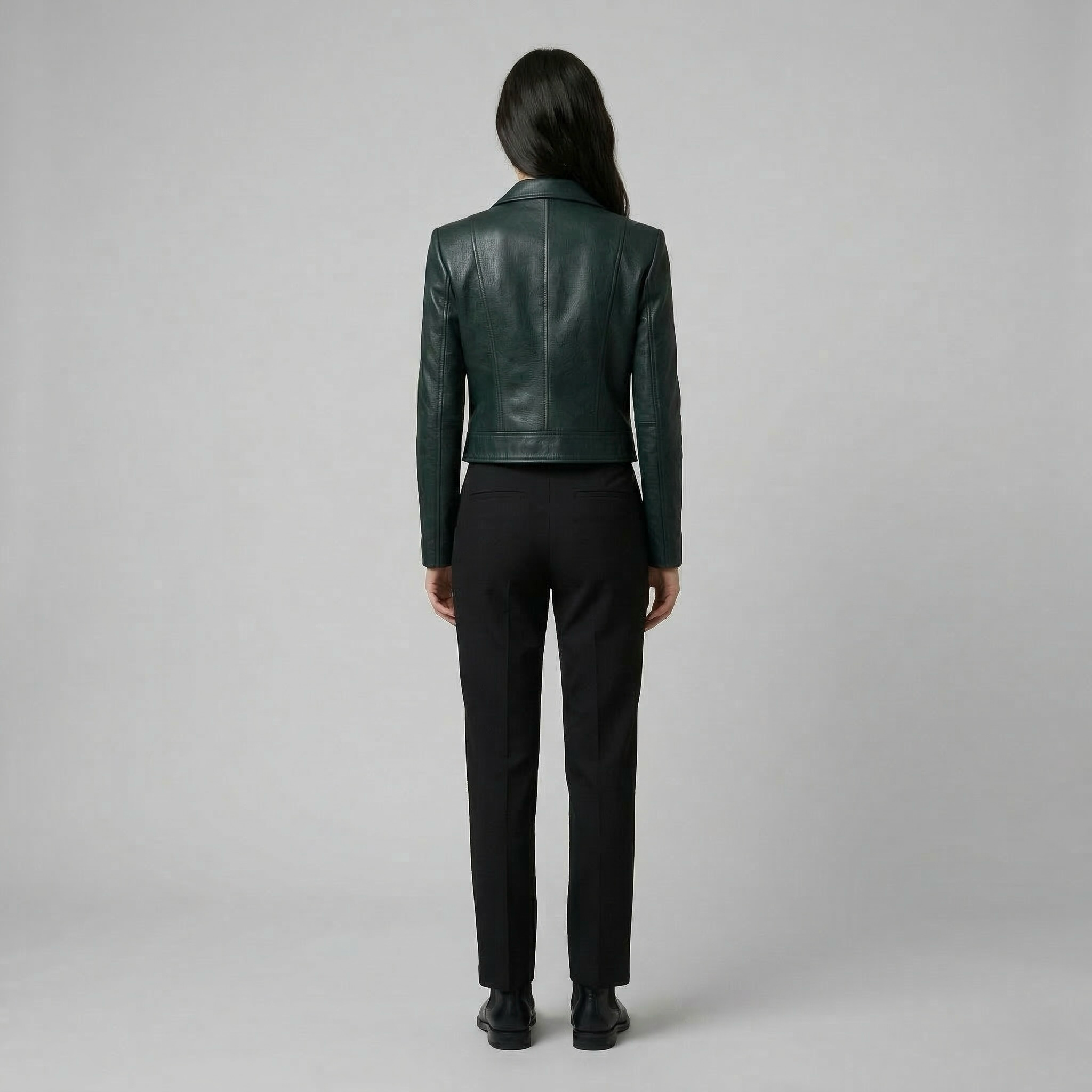 Women's Structured Utility Faux-Leather Jacket
