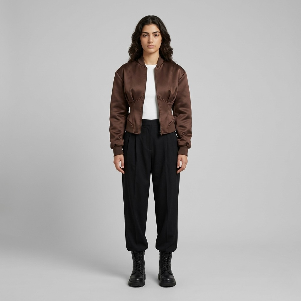 Women's Sculpted Cropped Bomber Jacket