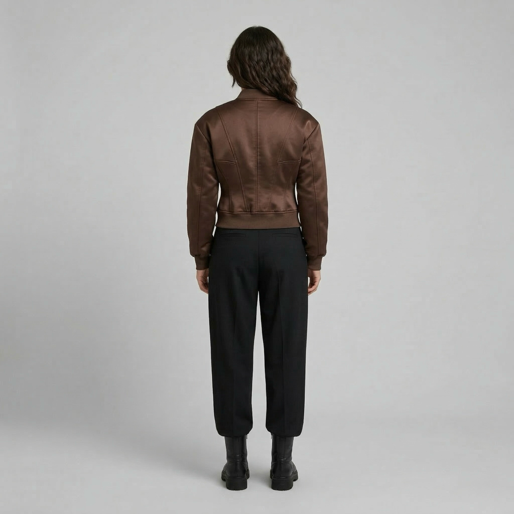 Women's Sculpted Cropped Bomber Jacket
