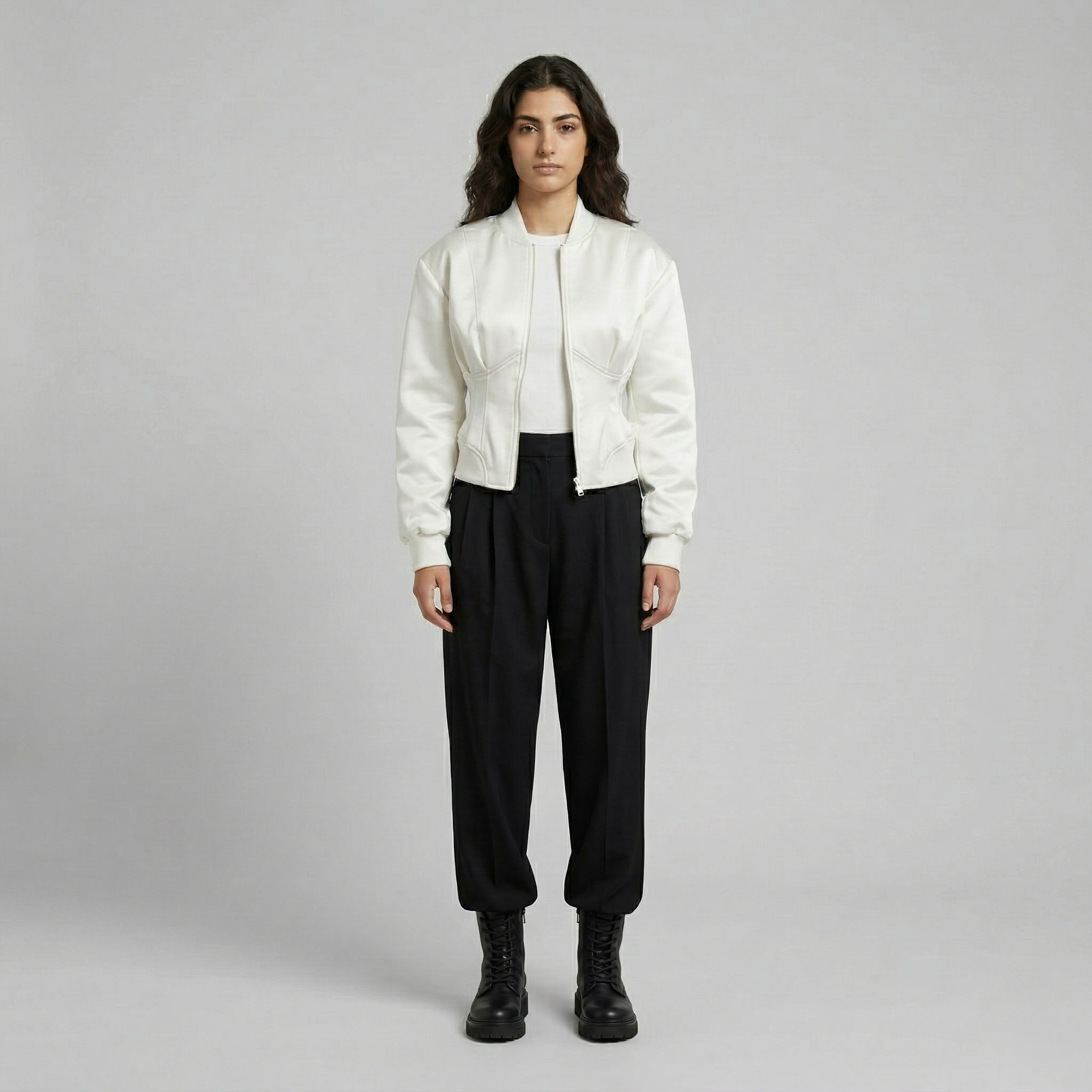 Women's Sculpted Cropped Bomber Jacket