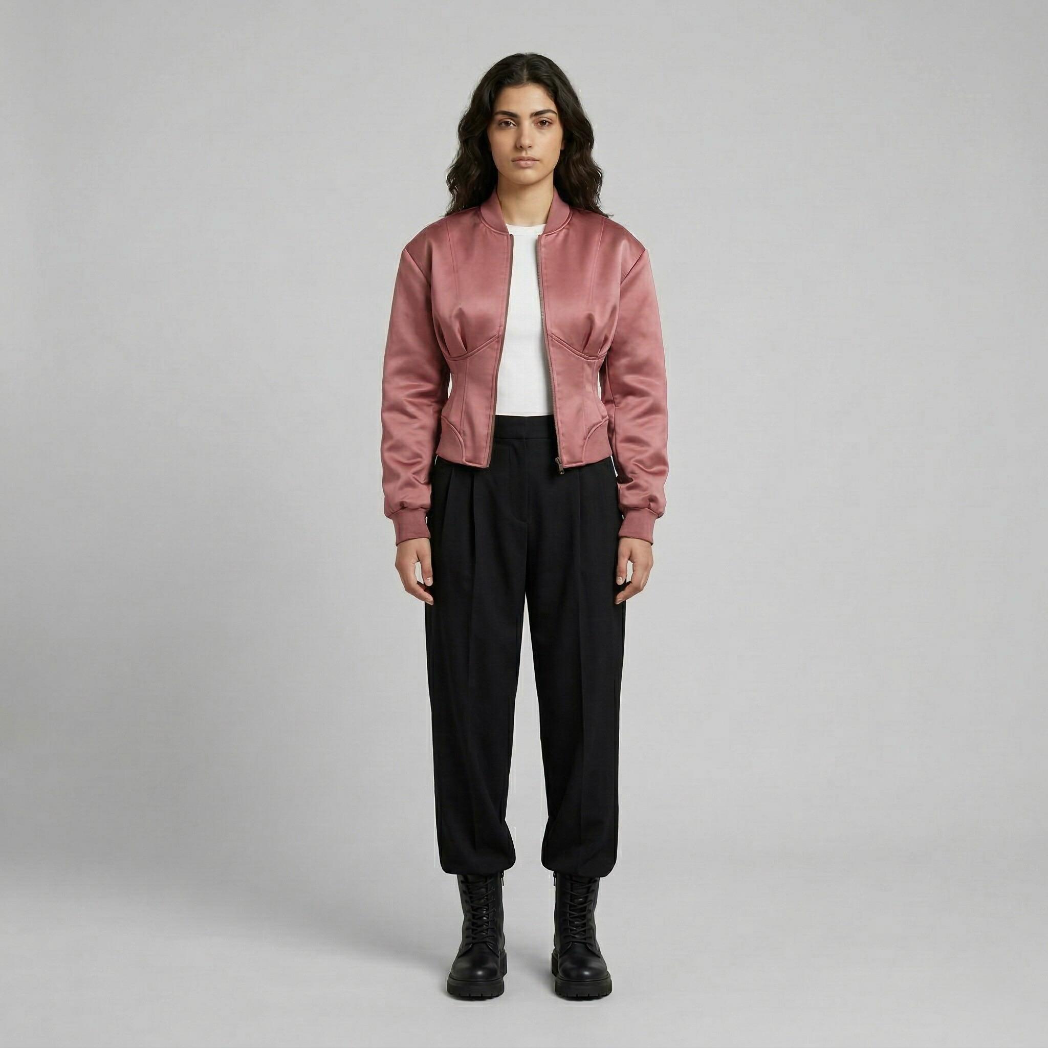Women's Sculpted Cropped Bomber Jacket