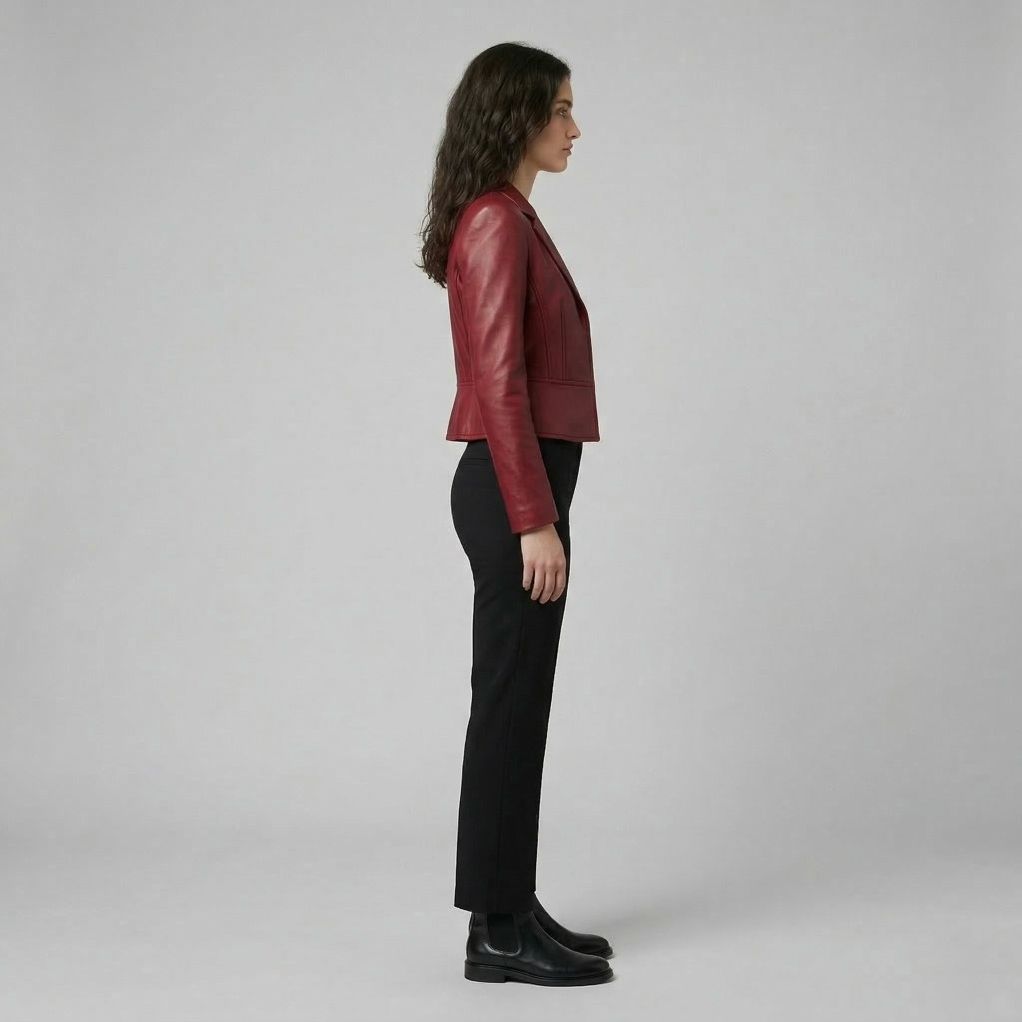 Women's Cropped Faux-Leather Blazer