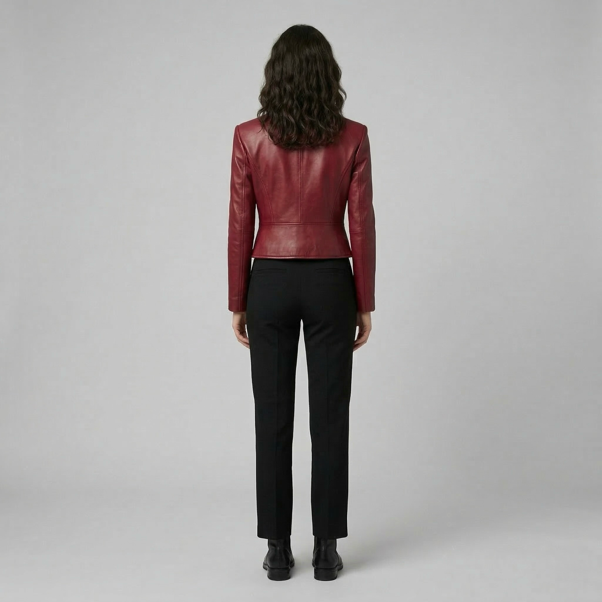 Women's Cropped Faux-Leather Blazer