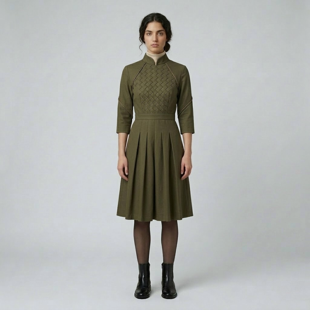 Women's Pleated Midi Dress