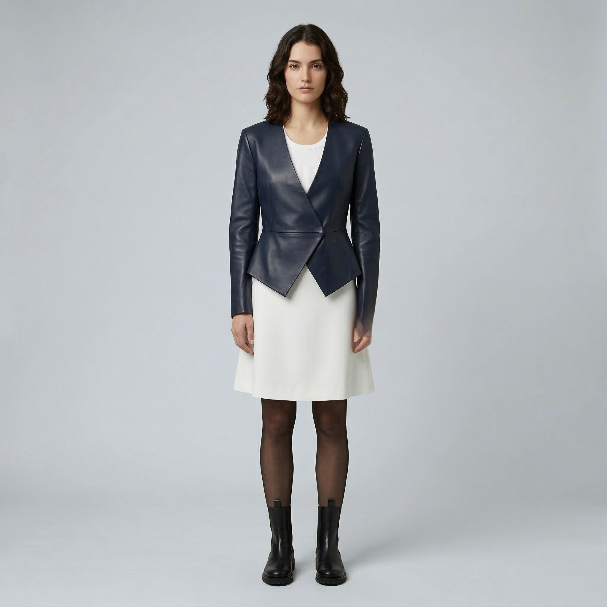 Women's Asymmetric Wrap Faux-Leather Jacket