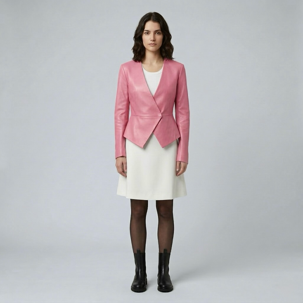 Women's Asymmetric Wrap Faux-Leather Jacket