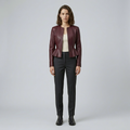 Women's Peplum Faux-Leather Jacket
