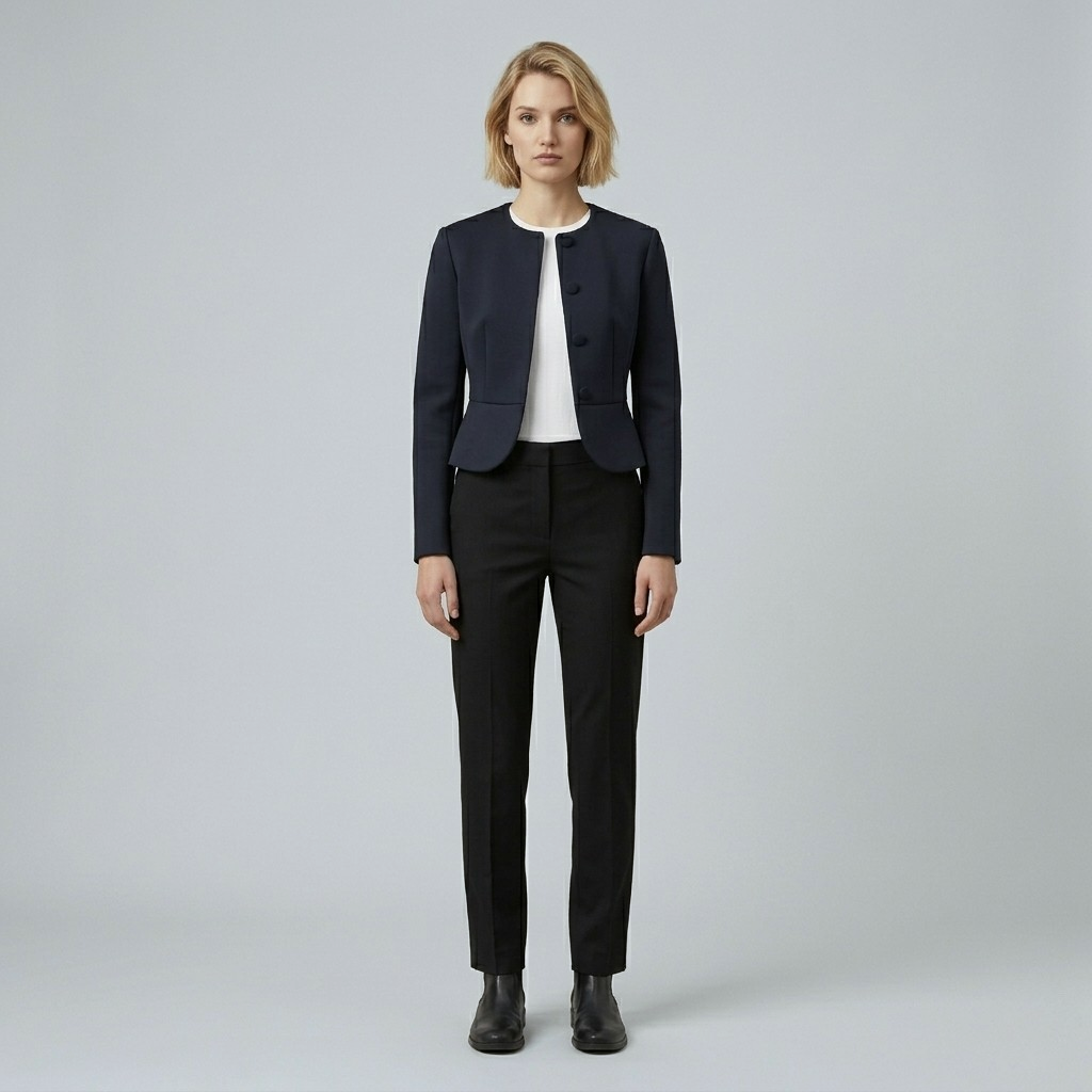 Women's Cropped Button Jacket