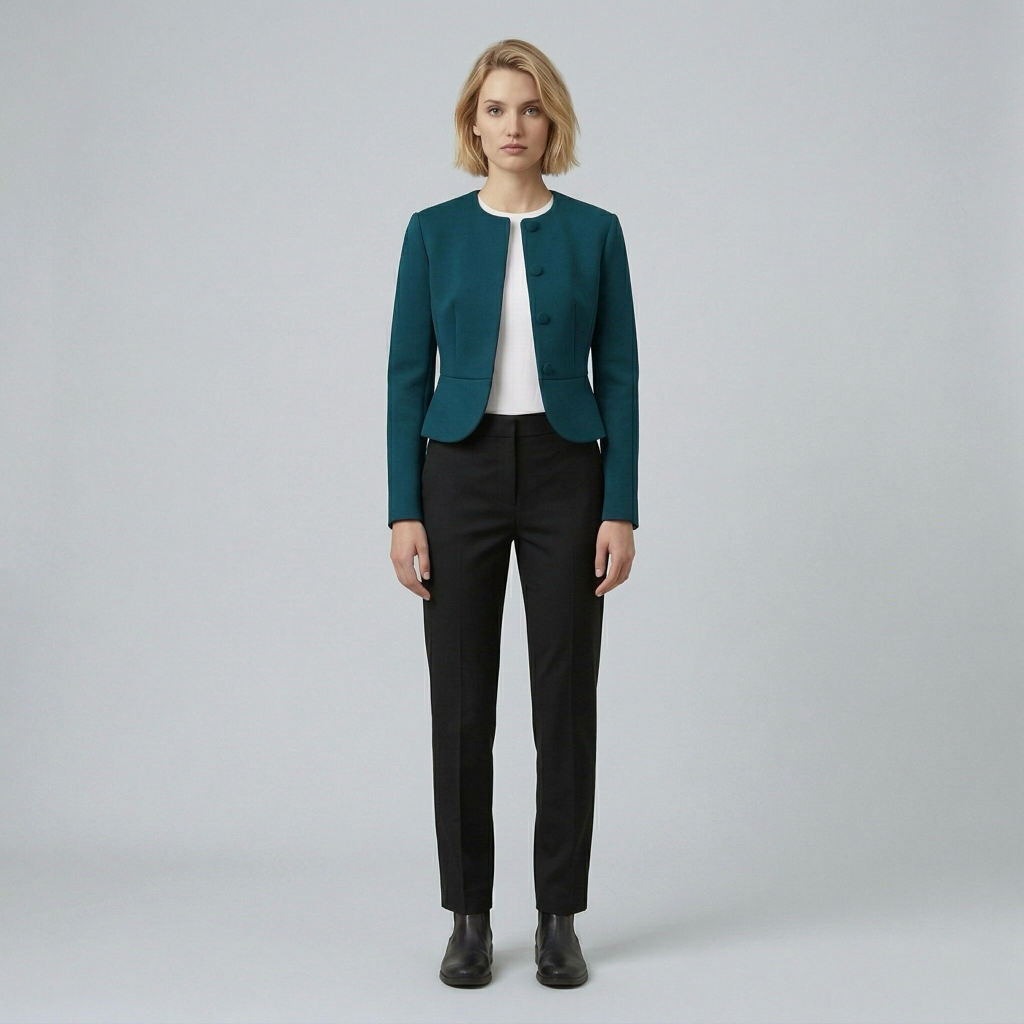 Women's Cropped Button Jacket