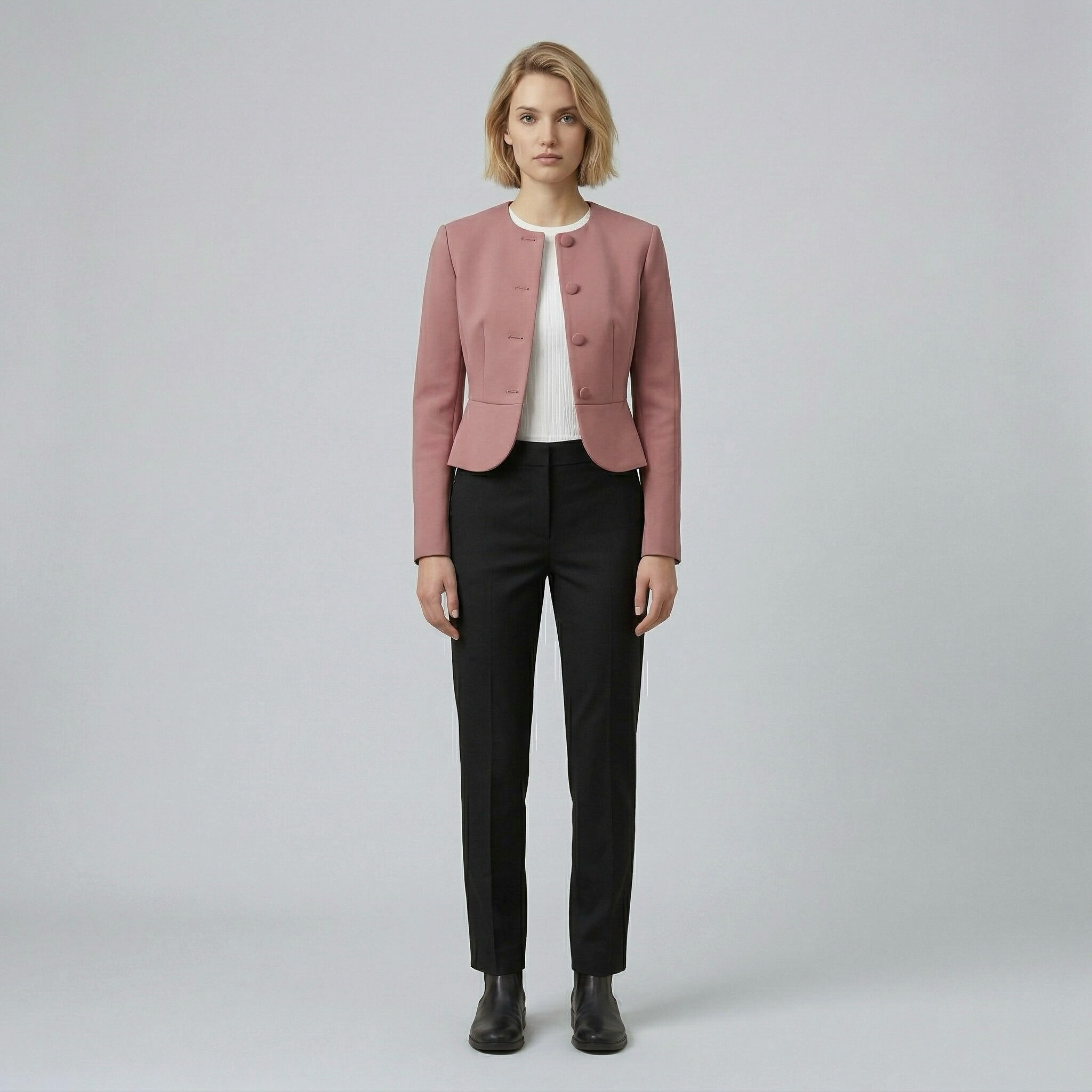 Women's Cropped Button Jacket
