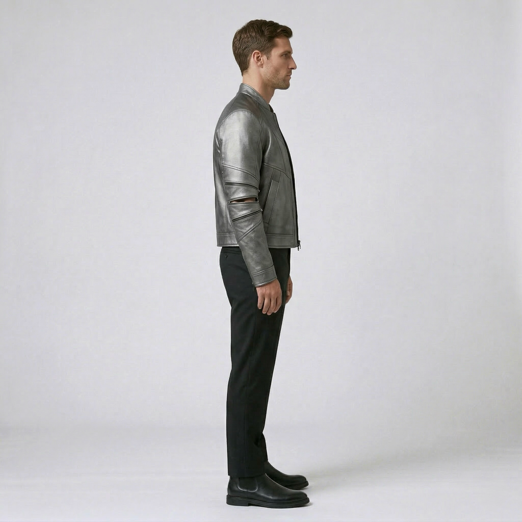 Men's Seam-Detail Moto Jacket