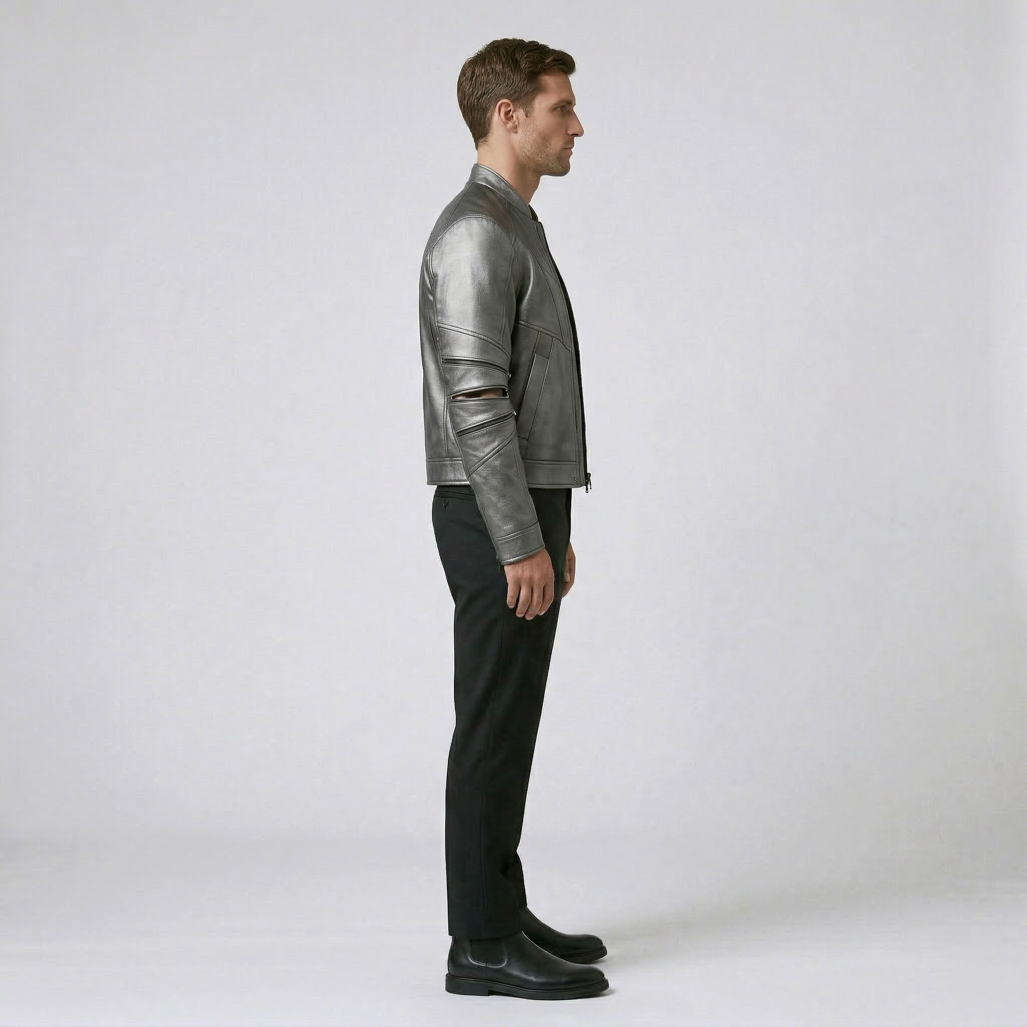 Men's Seam-Detail Moto Jacket
