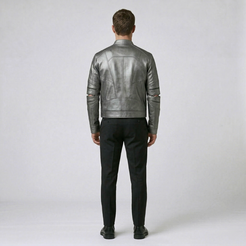 Men's Seam-Detail Moto Jacket