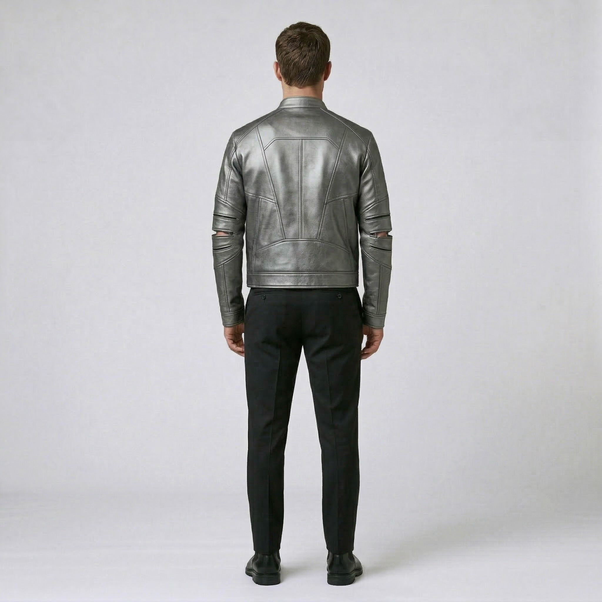 Men's Seam-Detail Moto Jacket