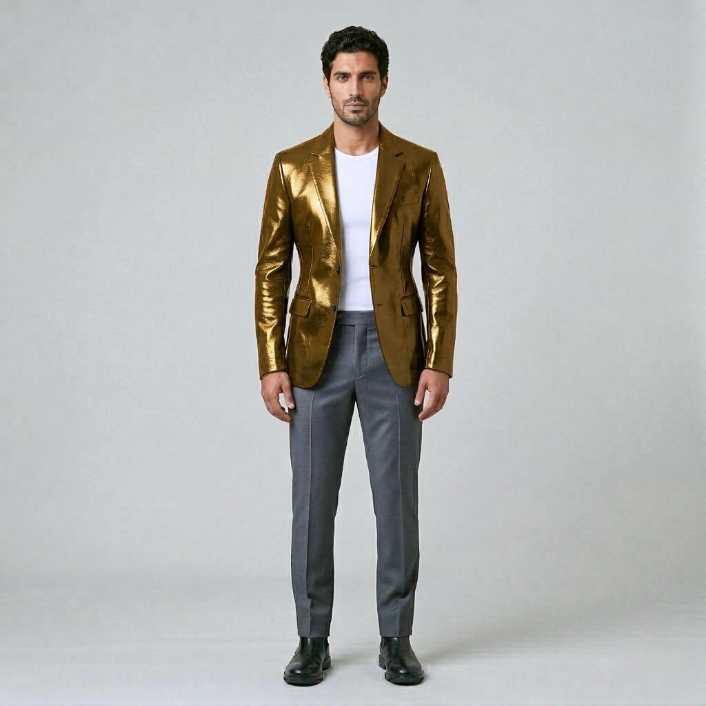 Men's Glossy Statement Blazer