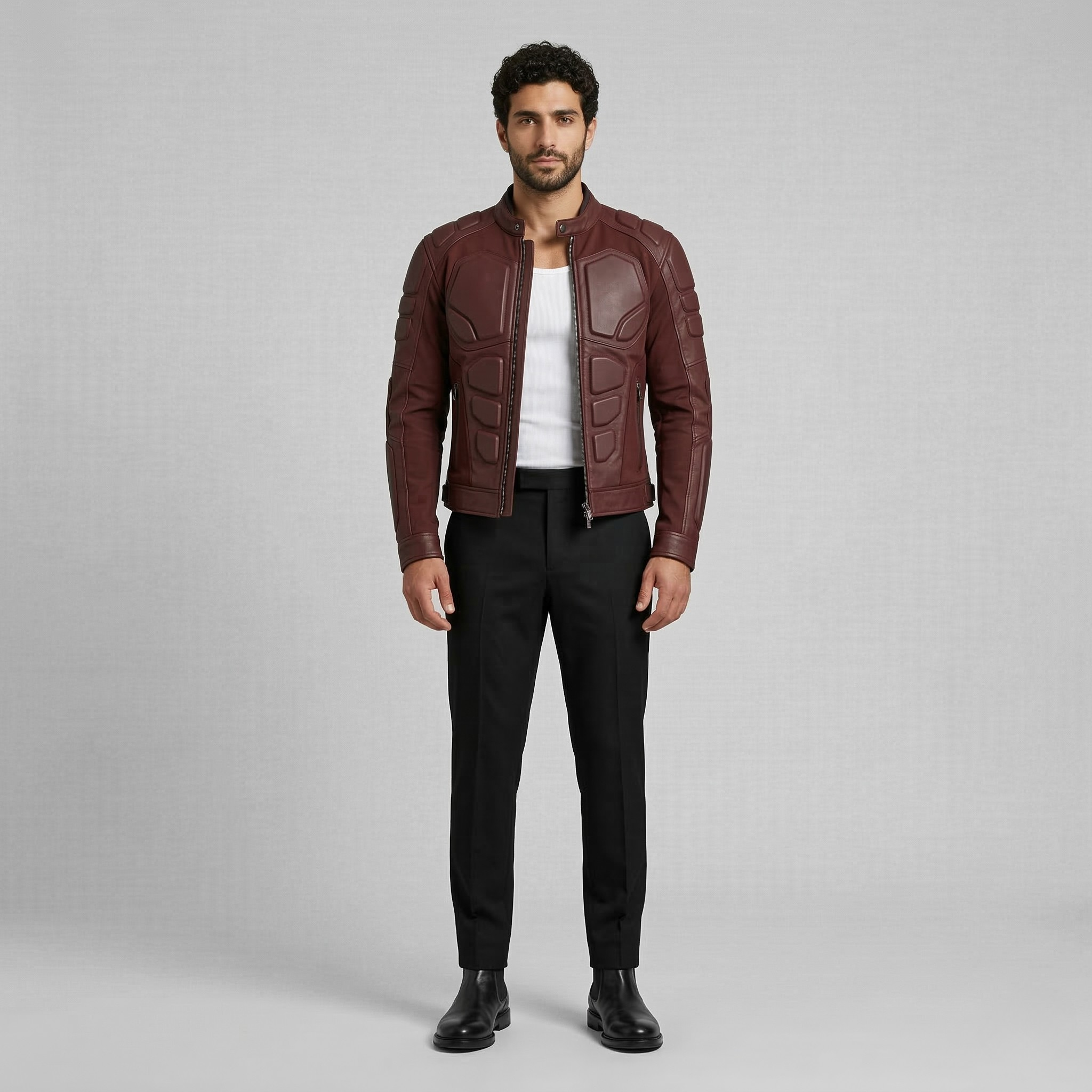 Men's Segmented Panel Moto Jacket