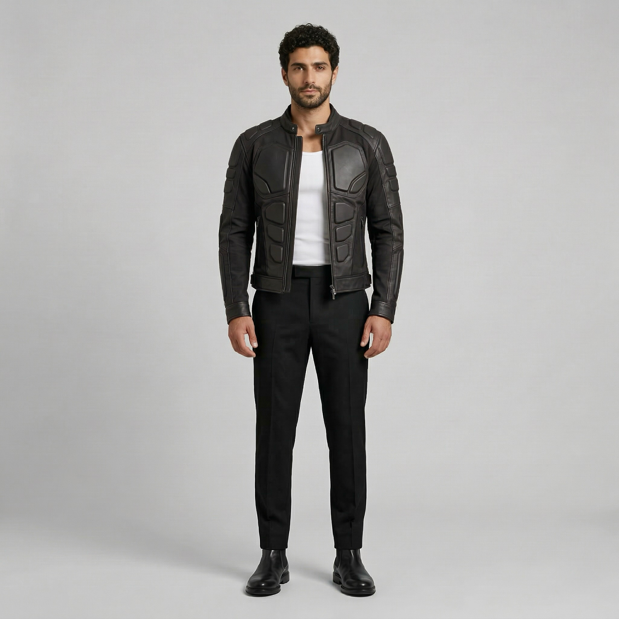 Men's Segmented Panel Moto Jacket