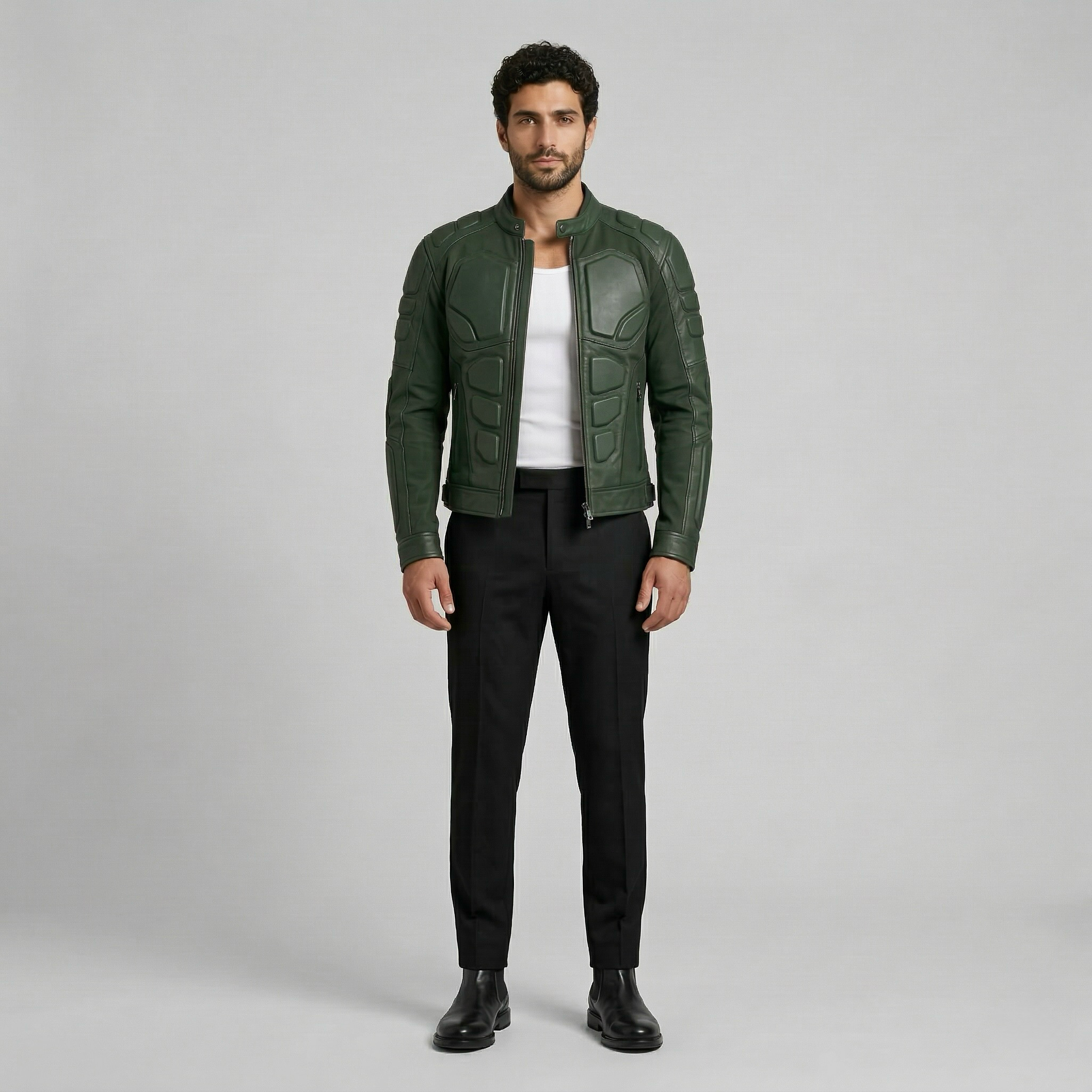 Men's Segmented Panel Moto Jacket