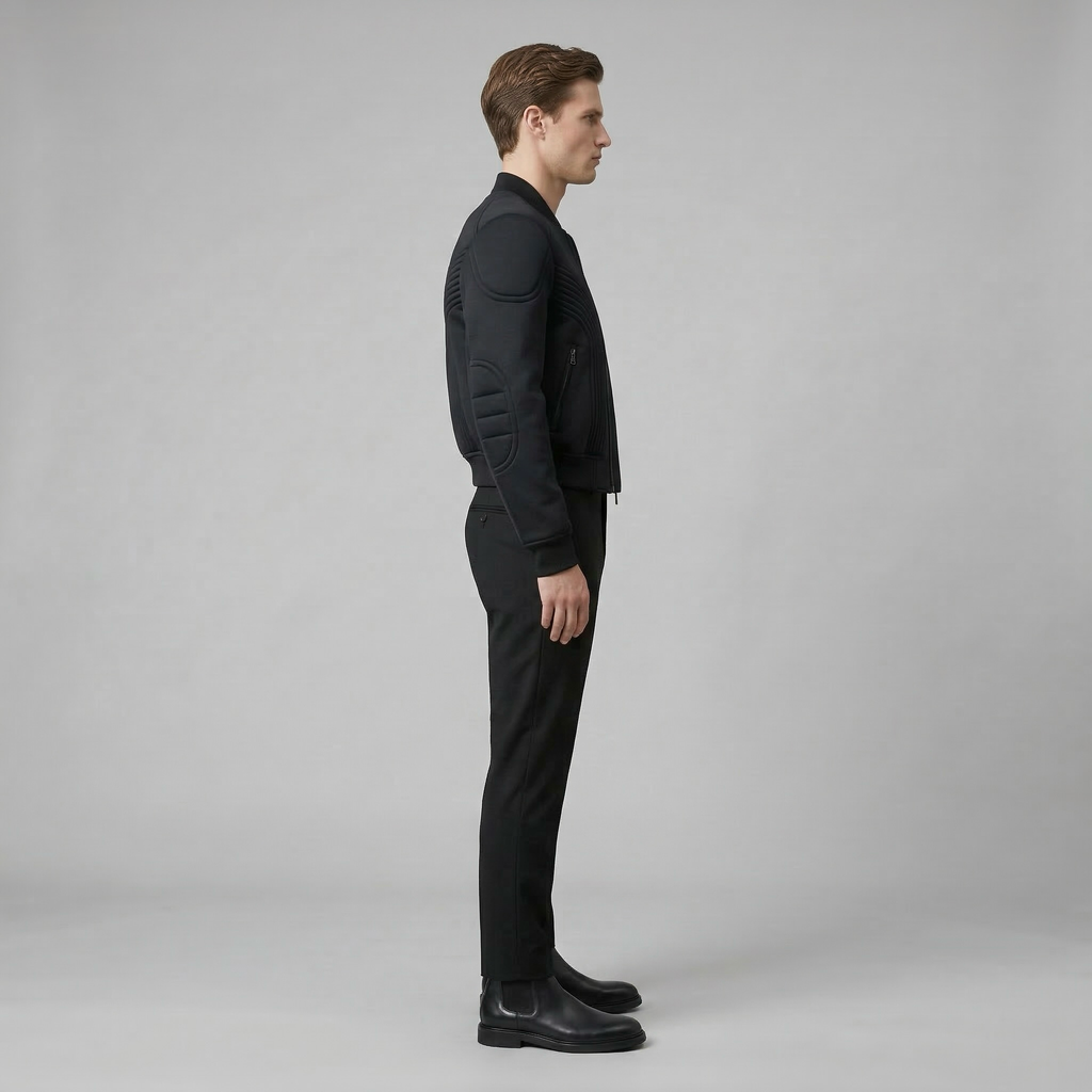 Men's Curved Panel Bomber Jacket